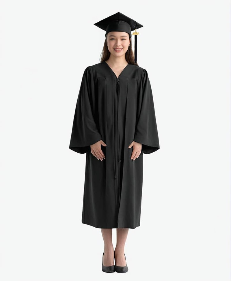 FtyFty Unisex Adult Matte Graduation Cap and Gown Tassel Set (Black, 42"(4'9"-4'11")) - Image 5